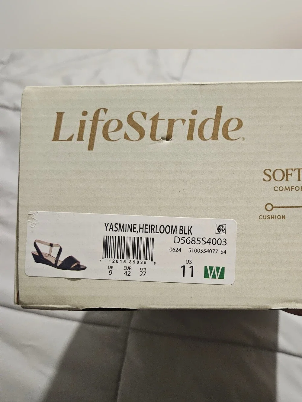 LifeStride Black Wedge Sandals - Women's Comfort Strappy Heels - Yasmine